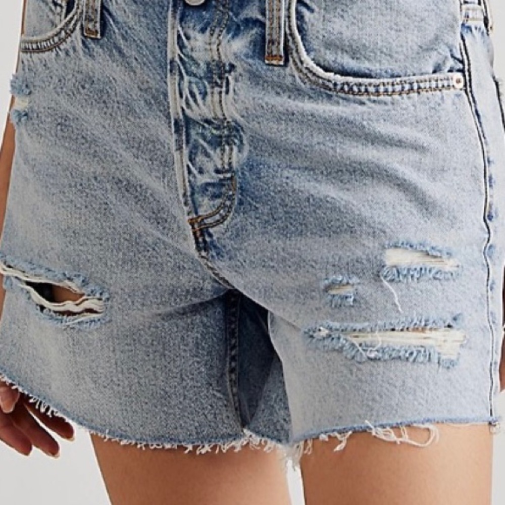 Vintage Boho People Free Spirit Distressed High Waist Jean Shorts SZ M.